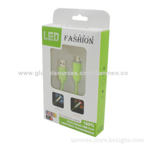 LED Micro USB Charger Cables for Samsung, HTC and More, Various Designs AvailableNew
